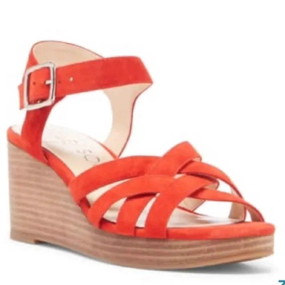 Sole Society Cattah Bright Red Wedge Sandal